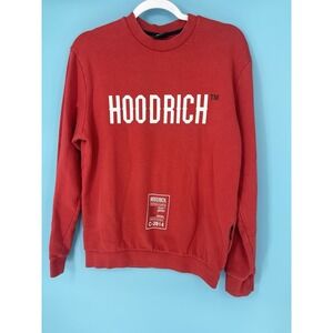 Hoodrich Mens Red‎ Sweatshirt Size M Cotton Blend Crewneck Pullover